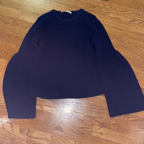 Kokun Navy Bell Sleeve Sweater - Picture 1 of 4